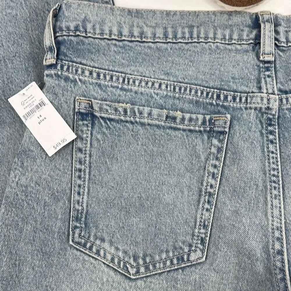 NWT Gap New School Straight Distressed Raw Hem Jeans‎ Girls 14 Plus